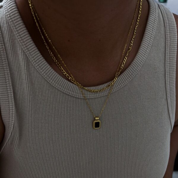 BLACK CHARM DUAL NECKLACE